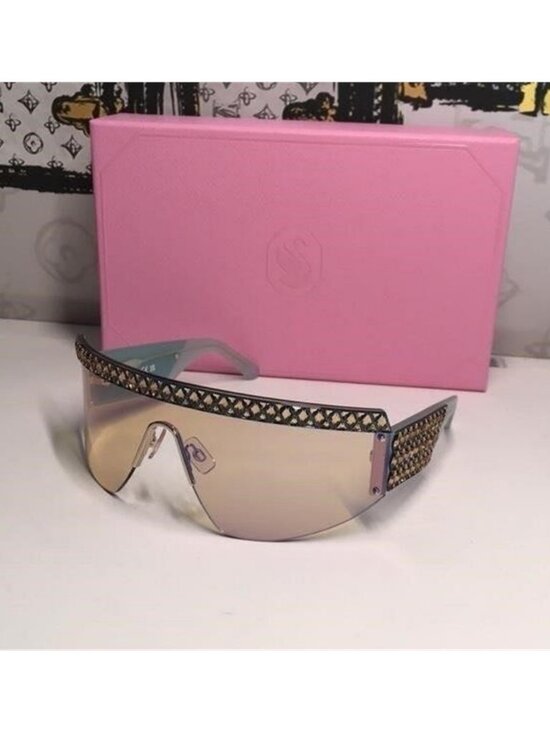 New Authentic Swarovski Sunglasses Mask, Gradient tint, SK0363 30X, Blue main image 5